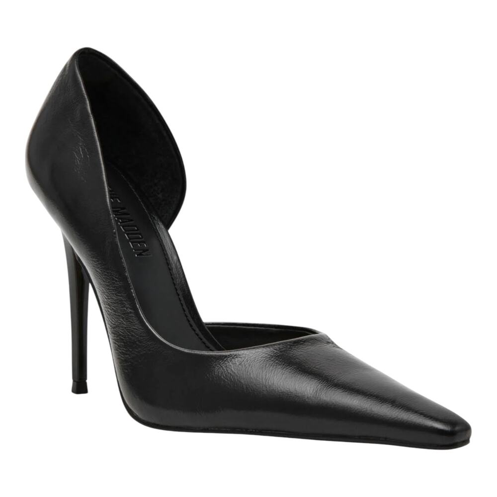 Steve Madden Women's Nula Leather D'Orsay Stiletto Heel Pumps Black Size 8 1/2